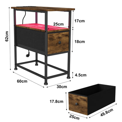 Table de chevet en métal Urban luxe avec LED - vente privée 14:365458;200007763:201336101