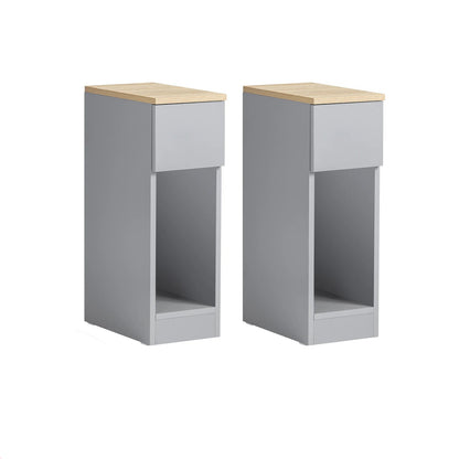 Table de chevet lot de 2 pas cher étroite moderne - vente privée 14:691;200007763:201336101