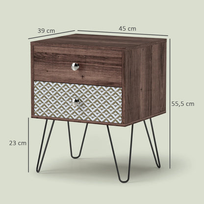 Table de chevet marron bohémien 45X39X55.5 cm - vente privée 14:-1;200007763:201336104;5:-1