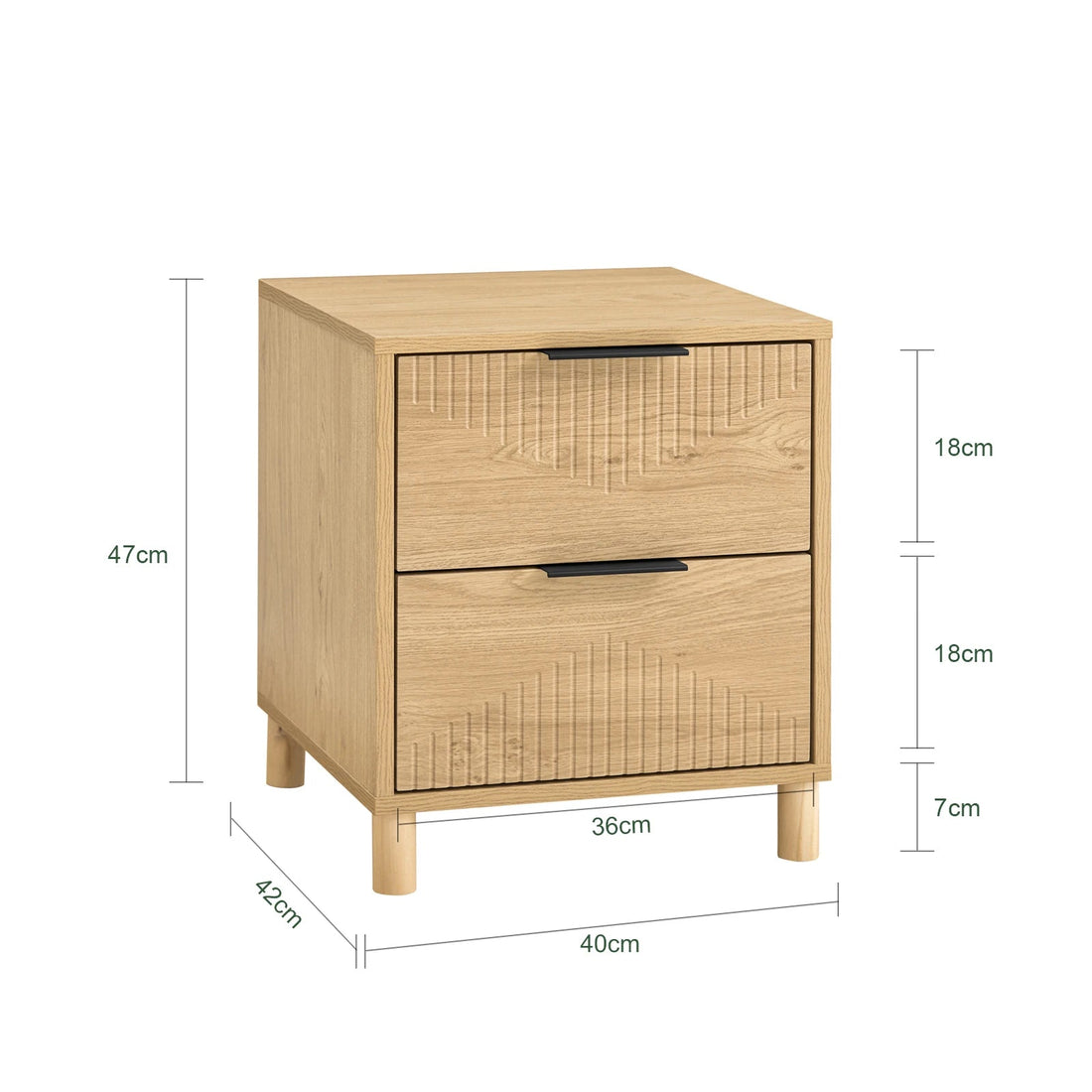 Table de chevet marron de type moderne avec tiroirs - 40x42x47 - vente privée 14:200006154nature;200007763:201336101