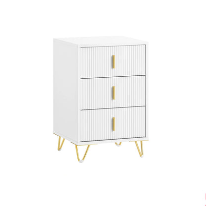 Table de chevet minimaliste avec 3 tiroirs blanches - vente privée 14:193;200007763:201336101