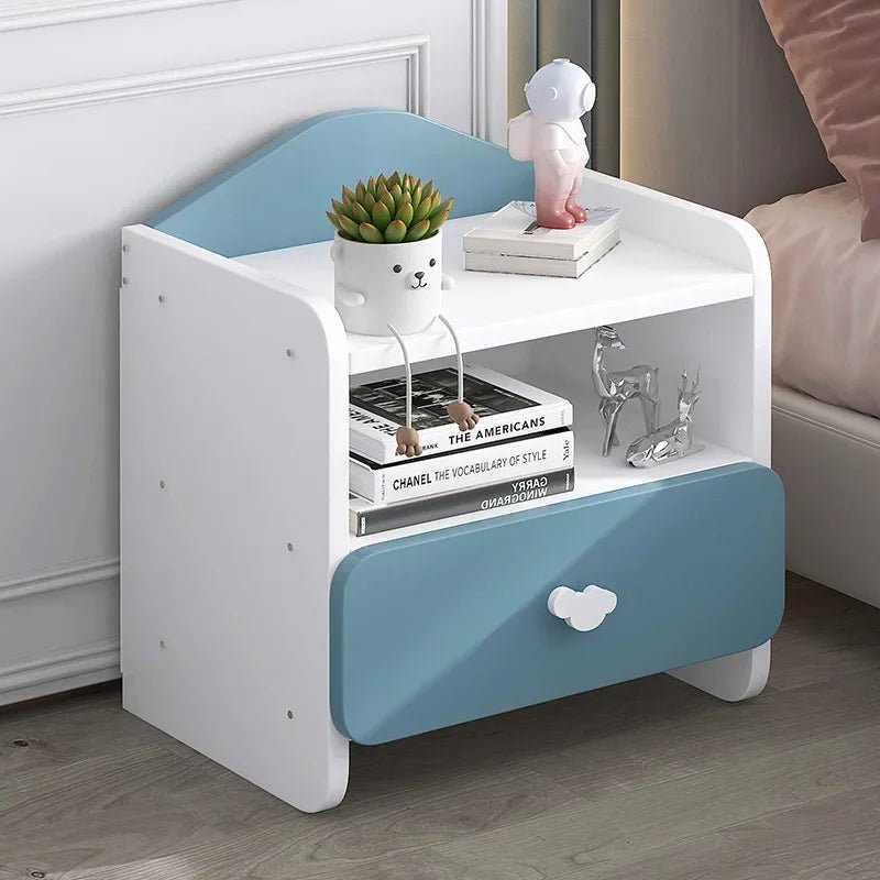 Table de chevet moderne à double tiroir pour enfant - vente privée 14:10blue 1layer