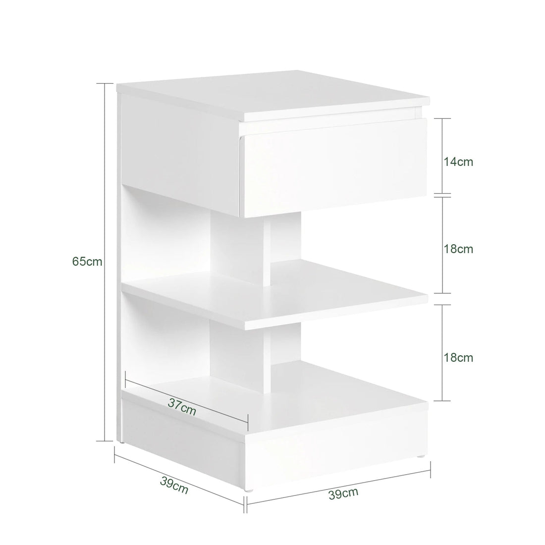 Table de chevet moderne et originale avec 1 tiroir - 39x65x39cm - vente privée 14:691;200007763:201336101