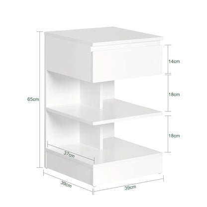 Table de chevet moderne et originale avec 1 tiroir - 39x65x39cm - vente privée 14:691;200007763:201336101