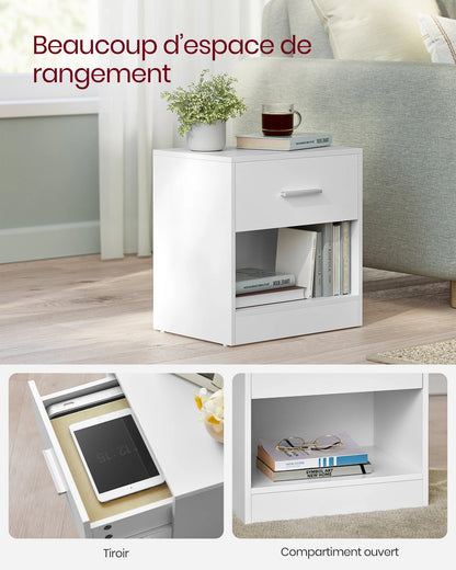 Table de chevet moderne - Lot de 2 - Blanc Classique - vente privée 14:29Blanc Classique;200007763:201336101
