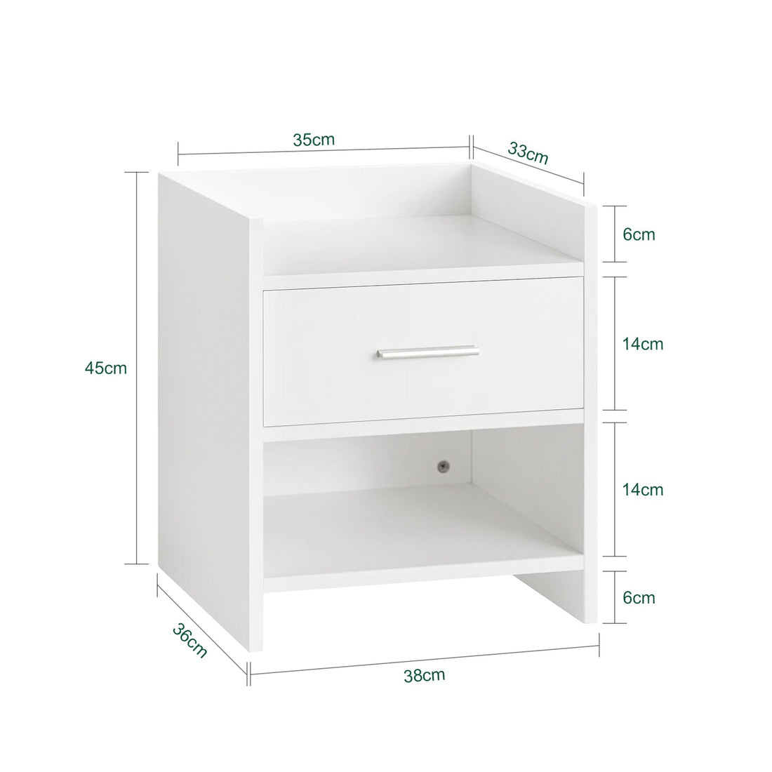 Table de chevet moderne simple 1 tiroirs blanc - . 38x45x36cm - vente privée 14:29;200007763:201336101