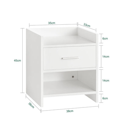 Table de chevet moderne simple 1 tiroirs blanc - . 38x45x36cm - vente privée 14:29;200007763:201336101