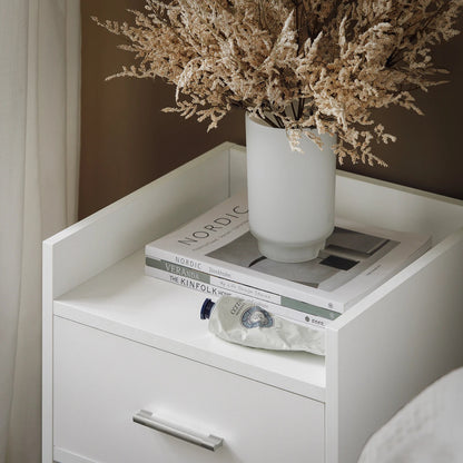 Table de chevet moderne simple 1 tiroirs blanc - . 38x45x36cm - vente privée 14:29;200007763:201336101