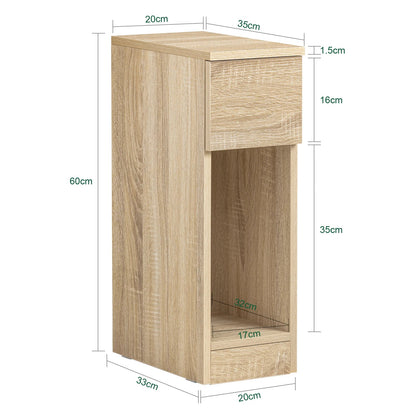 Table de chevet naturel étroite en bois - vente privée 14:175;200007763:201336101