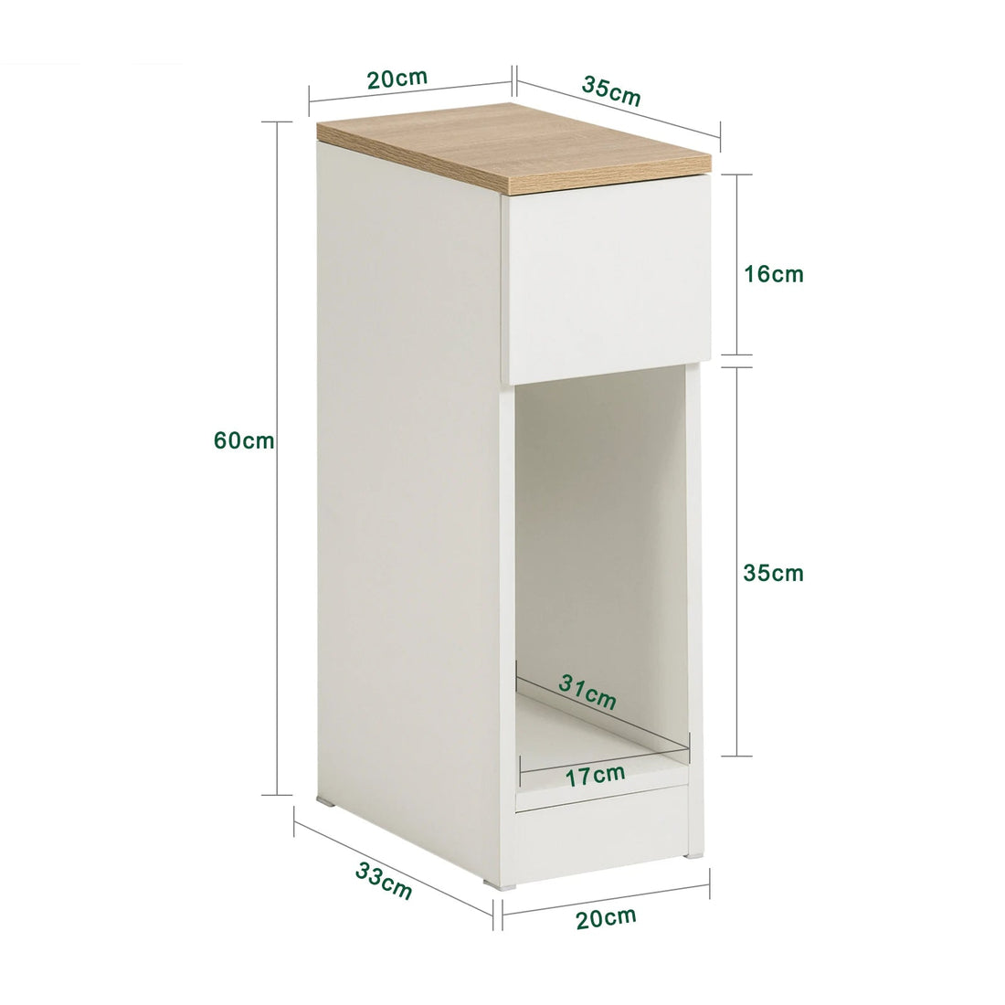 Table de chevet naturel étroite en bois - vente privée 14:175;200007763:201336101
