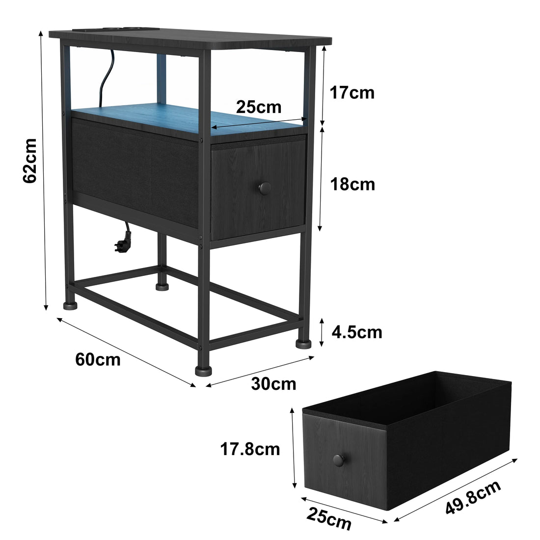 Table de chevet noir moderne design LED - vente privée 14:193;200007763:201336101