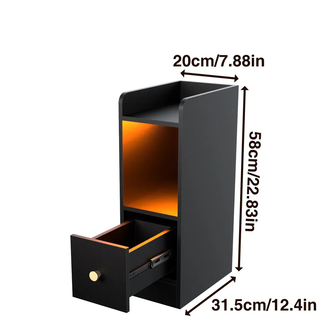 Table de chevet originale pas cher étroite avec LED - vente privée 14:193;200007763:201336101