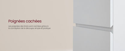 Table de chevet pas chère à LED et 3 tiroirs 2 pcs - vente privée 14:200002130Blanc Lot de 2;200007763:201336342