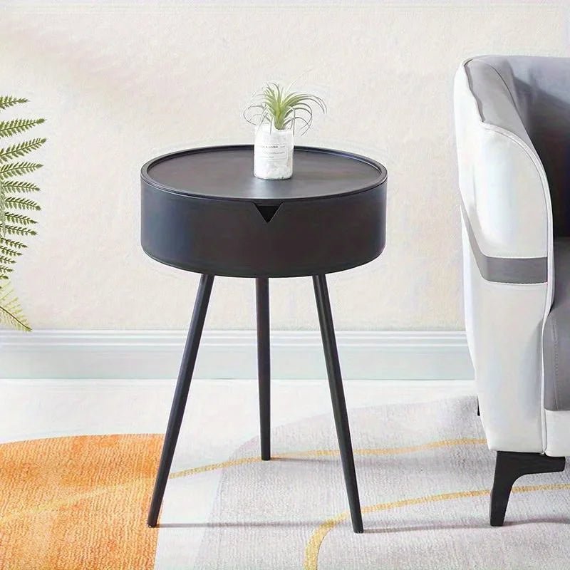 Table de chevet ronde d'appoint avec rangement - vente privée 14:193