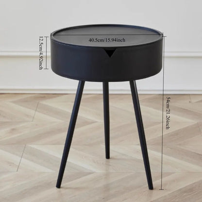 Table de chevet ronde d'appoint avec rangement - vente privée 14:193