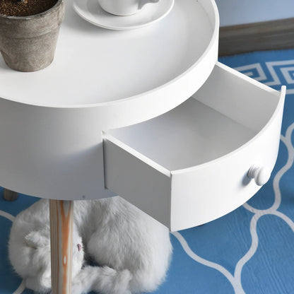 Table de chevet ronde étroite 38X45Cm Blanc - vente privée 200007763:201336104