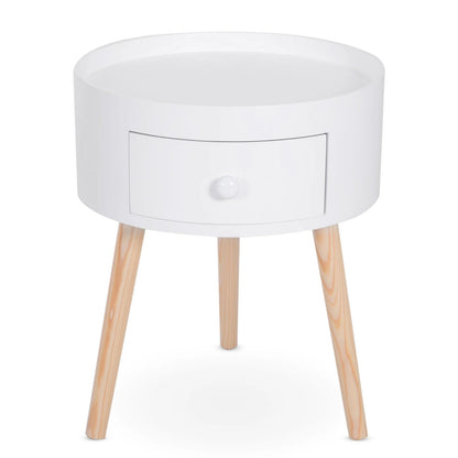 Table de chevet ronde étroite 38X45Cm Blanc - vente privée 200007763:201336104