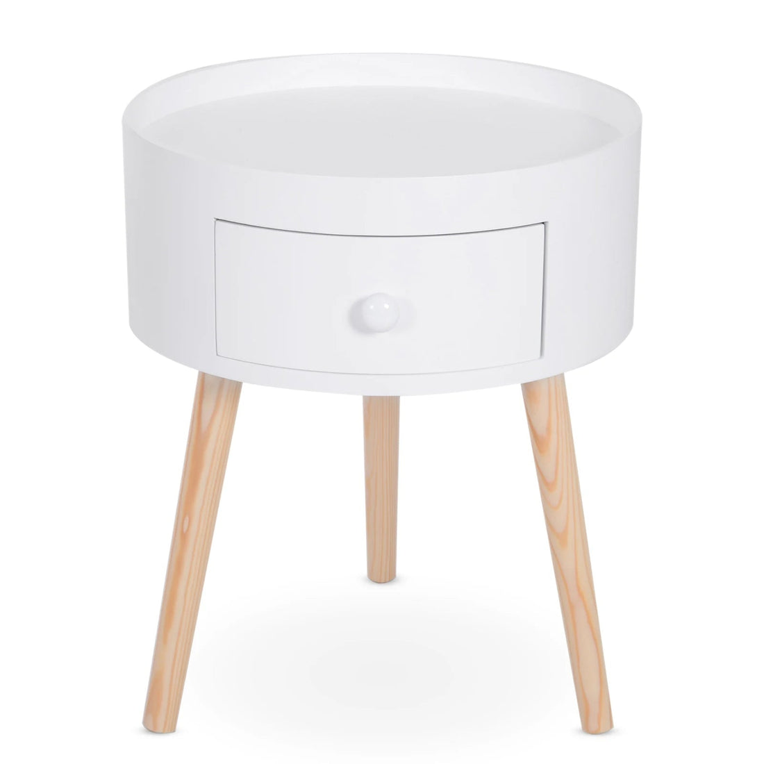 Table de chevet ronde étroite 38X45Cm Blanc - vente privée 200007763:201336104