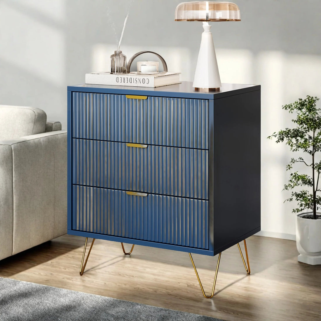 Table de chevet sans tiroir bleu - vente privée 14:200004870Style A;200007763:201336101