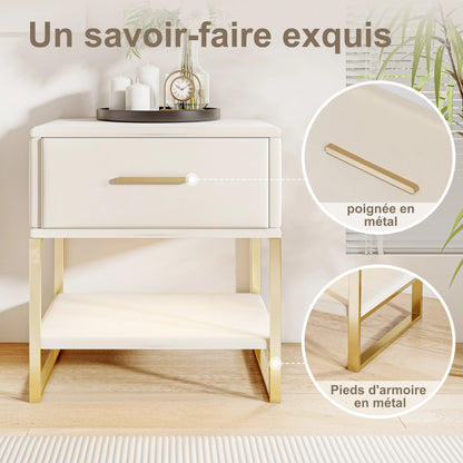 Table de chevet scandinave lot de 2 tables basse de nuit - vente privée 14:29Style A-Beige-PU;200007763:201336101