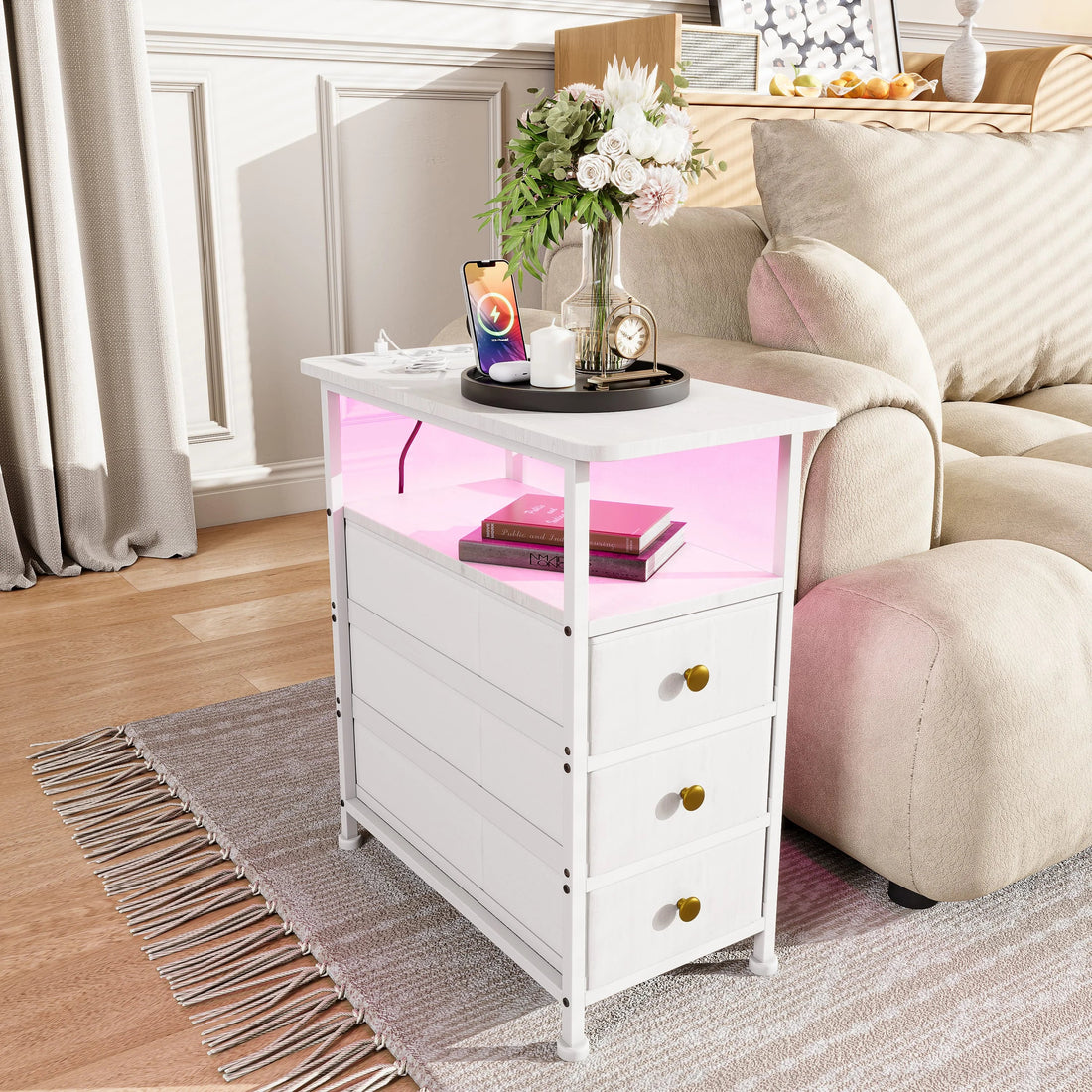 Table de chevet structure métallique - vente privée 14:29Fabric Drawers;200007763:201336101