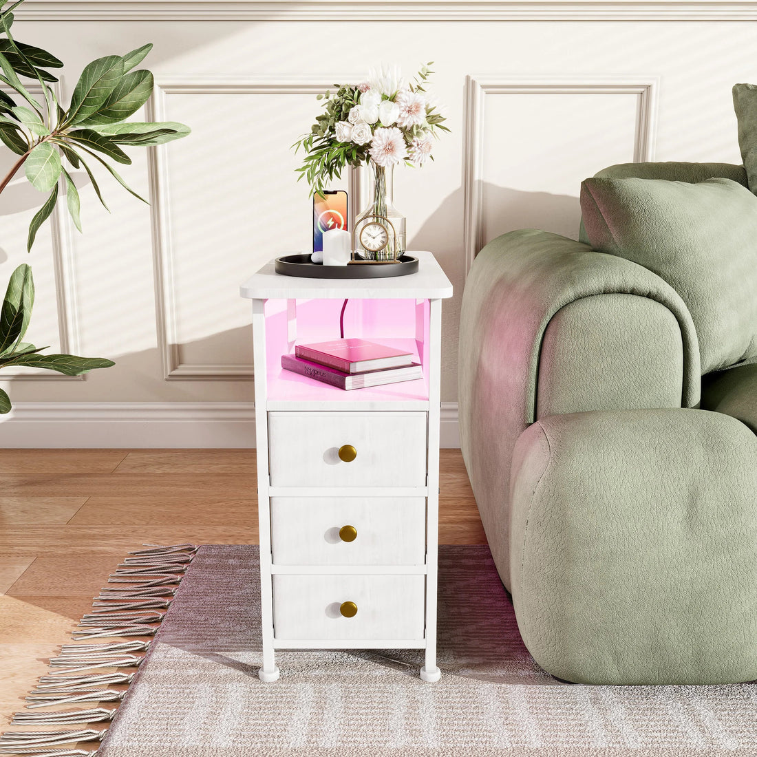 Table de chevet structure métallique - vente privée 14:29Fabric Drawers;200007763:201336101