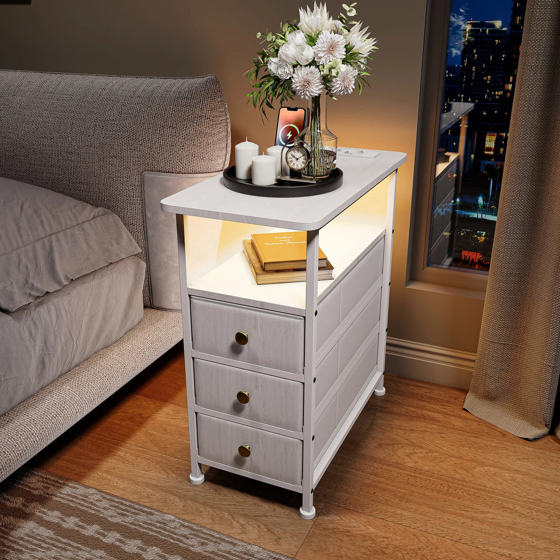 Table de chevet structure métallique - vente privée 14:29Fabric Drawers;200007763:201336101