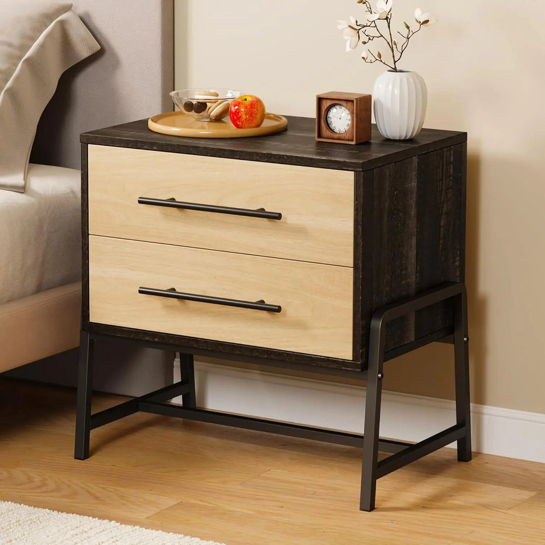 Table de chevet style campagnard 2 tiroirs - vente privée 14:10Wood;200007763:203372089