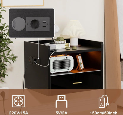 Table de chevet suspendu design flottante en option noir /blanc - vente privée 14:1732 PCS White;200007763:201336101