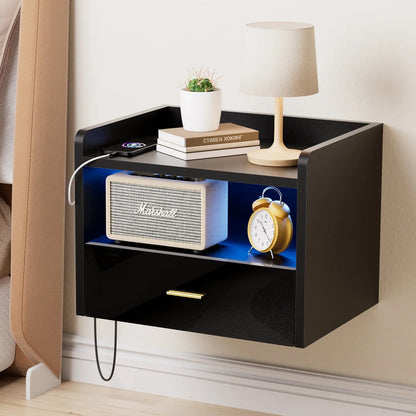 Table de chevet suspendu design flottante en option noir /blanc - vente privée 14:1931 PCS Black;200007763:201336101