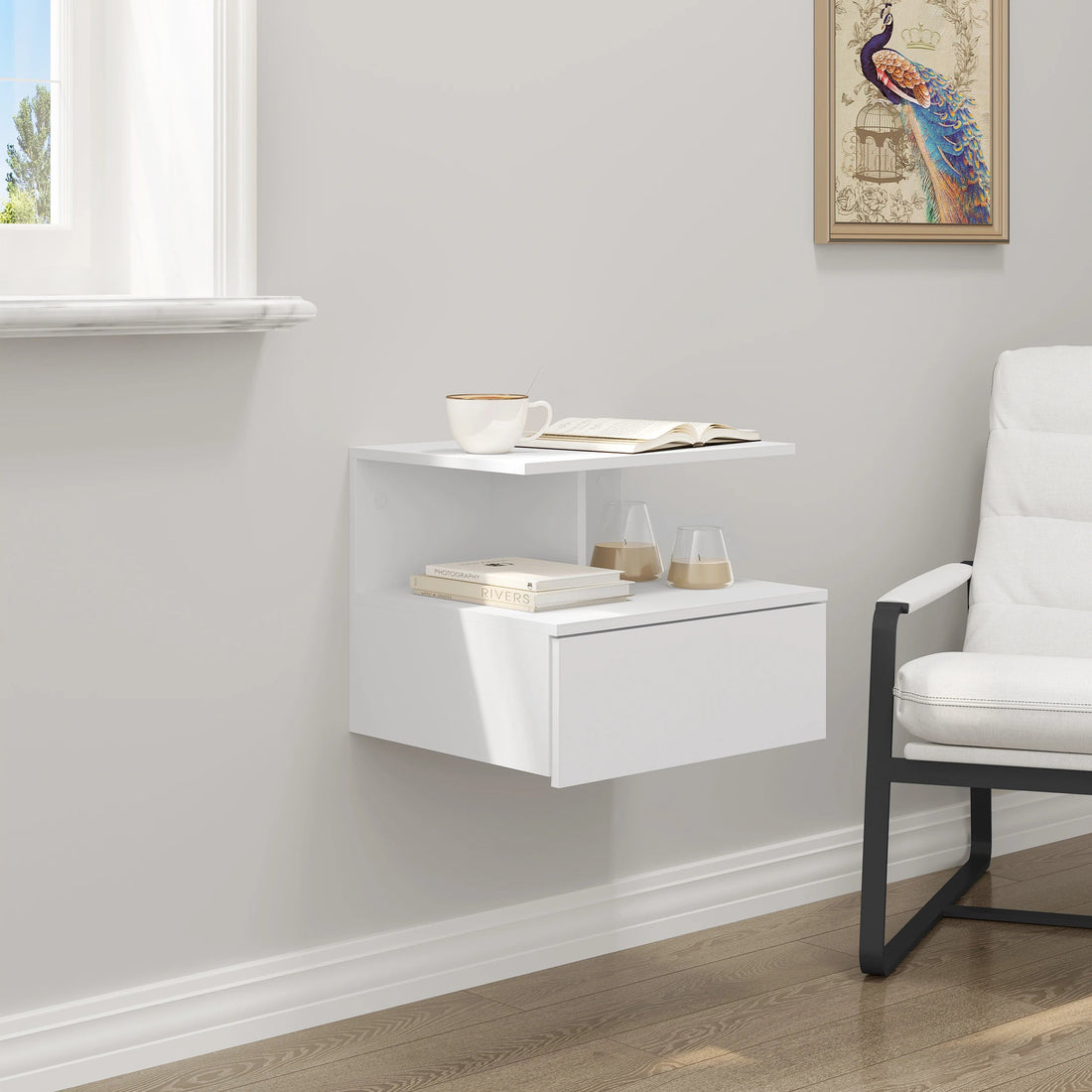 Table de chevet suspendue en bois 2 ensembles - vente privée 14:29;200007763:201336101