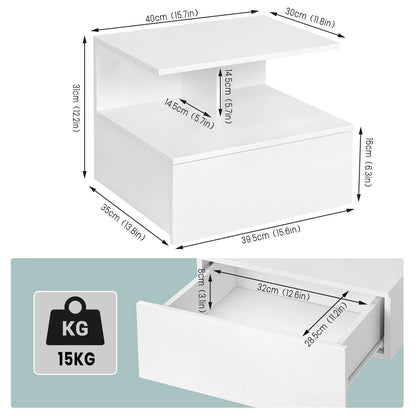 Table de chevet suspendue en bois 2 ensembles - vente privée 14:29;200007763:201336101