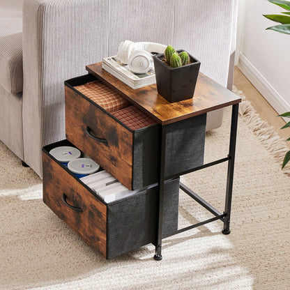 Table de chevet tiroir de style vintage - vente privée 14:3654581PACK Brown;200007763:201336101