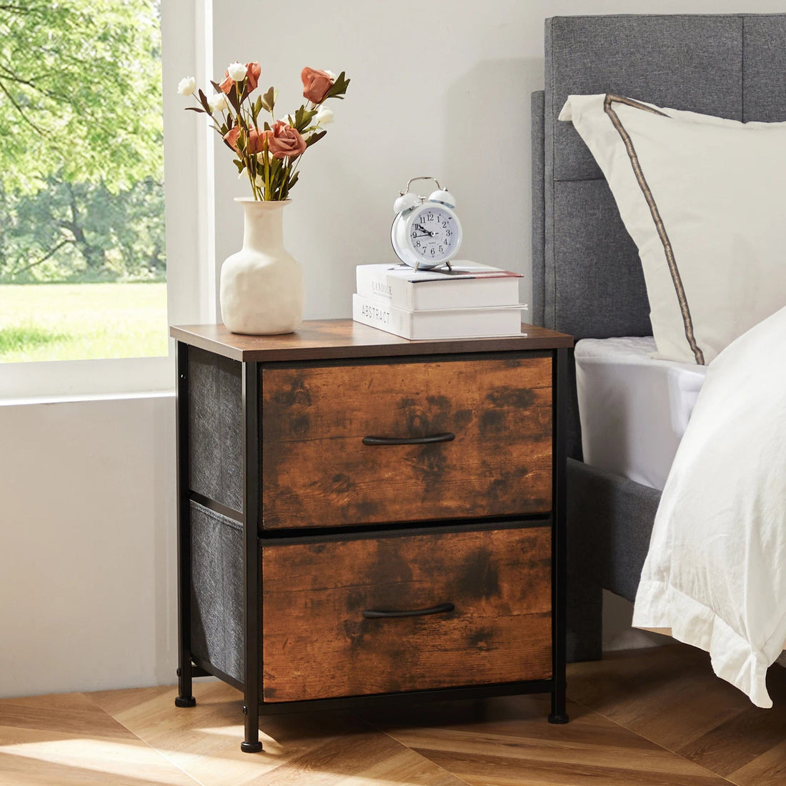 Table de chevet tiroir de style vintage - vente privée 14:3654581PACK Brown;200007763:201336101