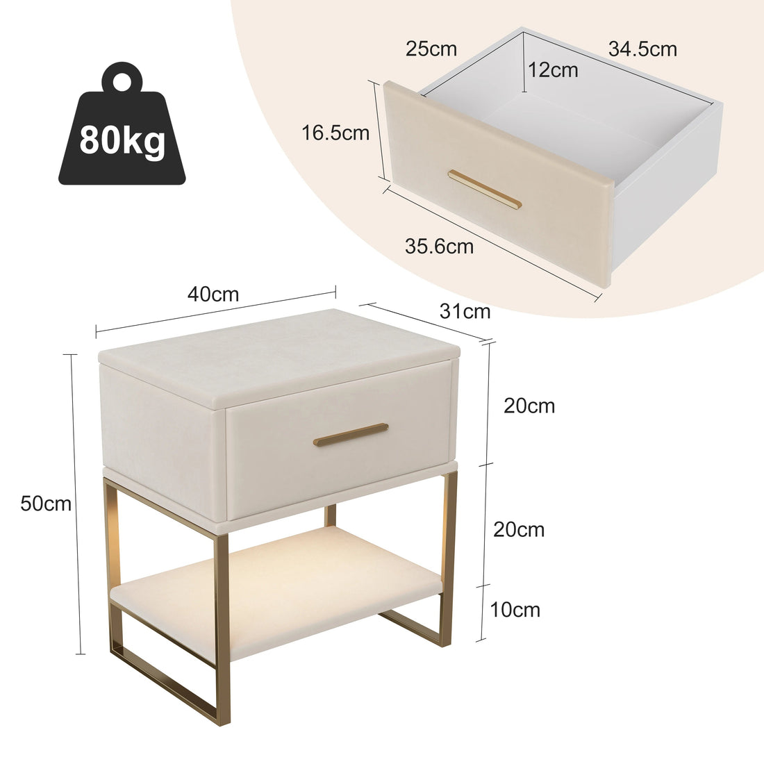 Table de nuit ado blanche 1 pièce - vente privée 14:100013775;200007763:201336101