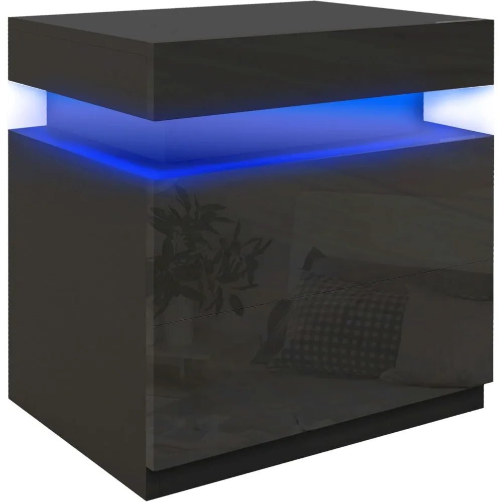 Table de nuit avec éclairage LED - vente privée 14:10Noir;200007763:201336342