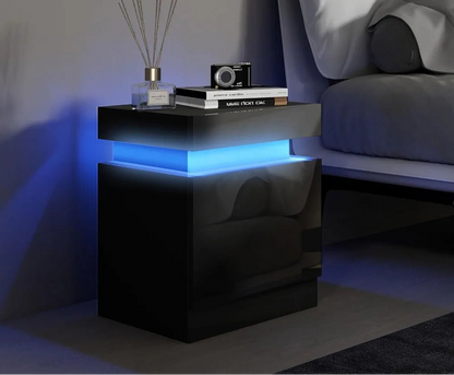 Table de nuit avec éclairage LED - vente privée 14:10Noir;200007763:201336342