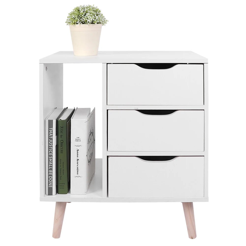 Table de nuit avec tiroir de couleur blanche - vente privée 200007763:203287806