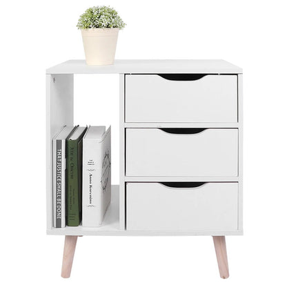 Table de nuit avec tiroir de couleur blanche - vente privée 200007763:203287806