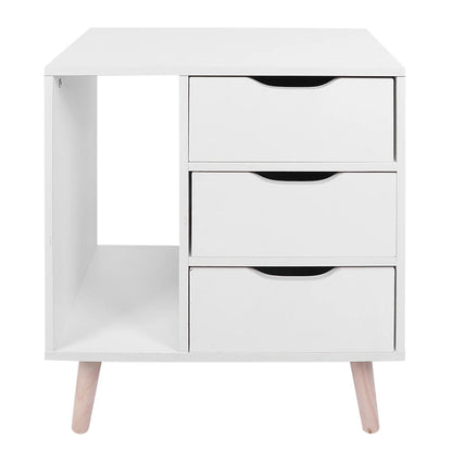 Table de nuit avec tiroir de couleur blanche - vente privée 200007763:203287806