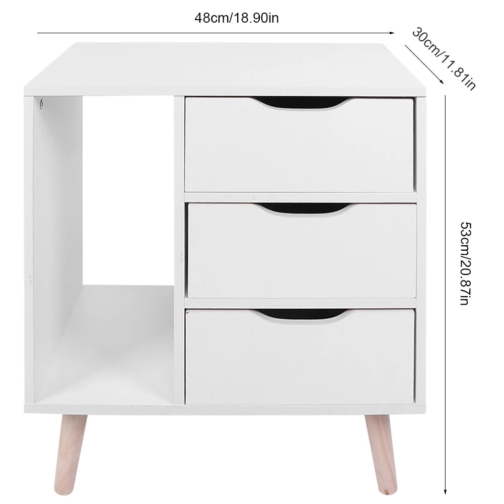 Table de nuit avec tiroir de couleur blanche - vente privée 200007763:203287806