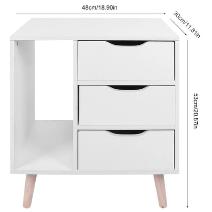 Table de nuit avec tiroir de couleur blanche - vente privée 200007763:203287806