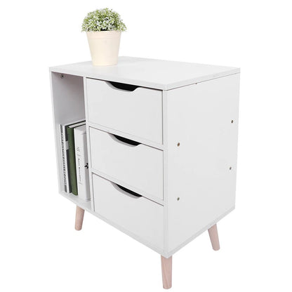 Table de nuit avec tiroir de couleur blanche - vente privée 200007763:203287806
