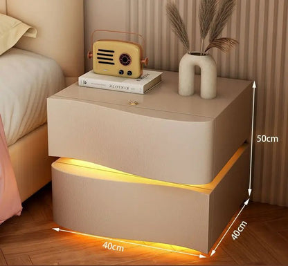 Table de nuit basse de luxe avec LED - vente privée 14:173Milk coffee color   ;5:100014066 404050