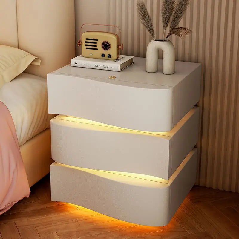 Table de nuit basse de luxe avec LED - vente privée 14:496Milky white   no lig;5:100014066 404050