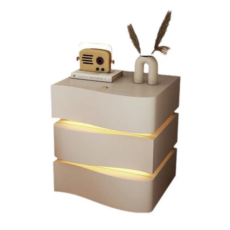 Table de nuit basse de luxe avec LED - vente privée 14:496Milky white   no lig;5:100014066 404050