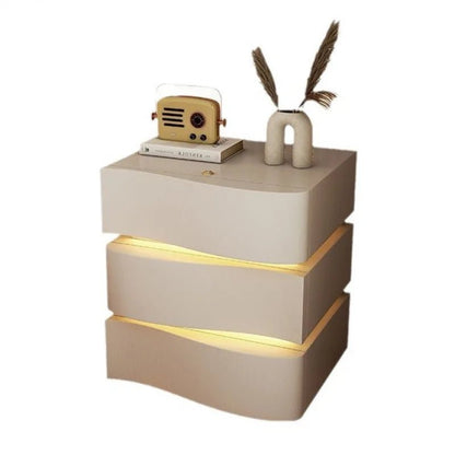 Table de nuit basse de luxe avec LED - vente privée 14:496Milky white   no lig;5:100014066 404050