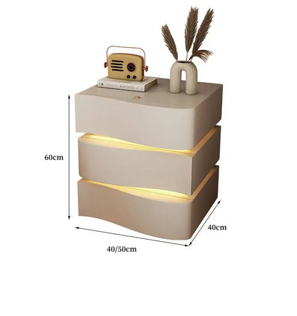 Table de nuit basse de luxe avec LED - vente privée 14:496Milky white   no lig;5:100014066 404050