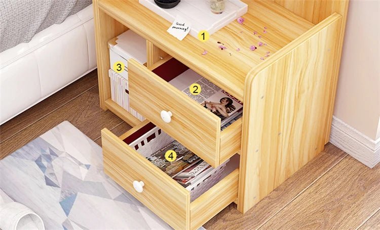 Table de nuit bibliothèque en bois - vente privée 14:10632 white 43x26x40cm