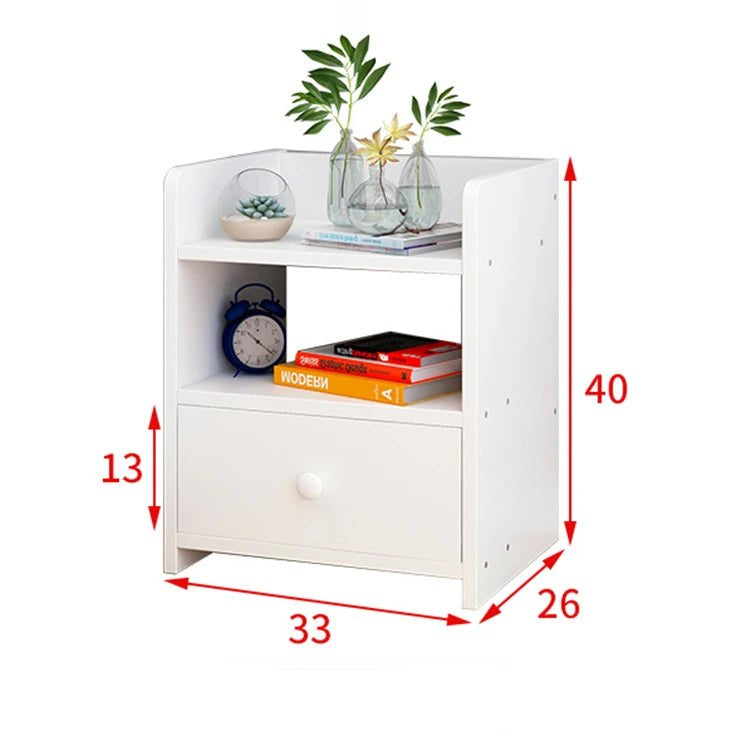 Table de nuit bibliothèque en bois - vente privée 14:10632 white 43x26x40cm